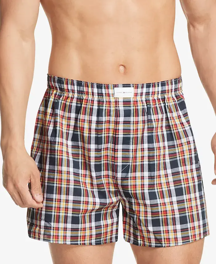 Tommy Hilfiger Men's 3-Pack Classic Printed Cotton Poplin Boxers Men's Fashion & Accessories
