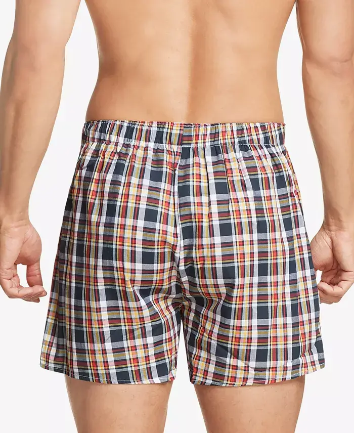 Tommy Hilfiger Men's 3-Pack Classic Printed Cotton Poplin Boxers Men's Fashion & Accessories