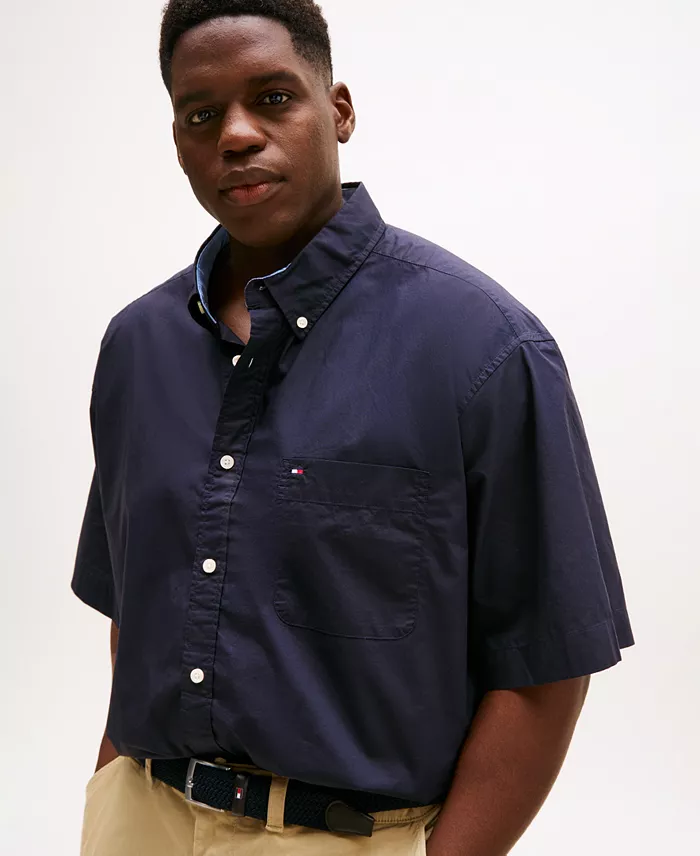 Tommy Hilfiger Men's Big & Tall Maxwell Short-Sleeve Button-Down Shirt Men's Fashion & Accessories