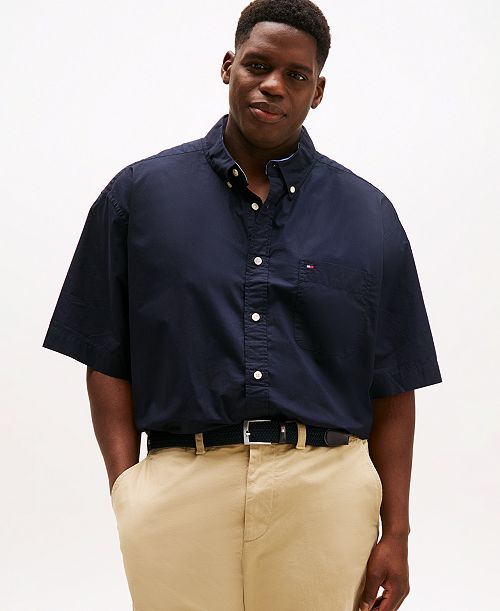 Tommy Hilfiger Men's Big & Tall Maxwell Short-Sleeve Button-Down Shirt Men's Fashion & Accessories