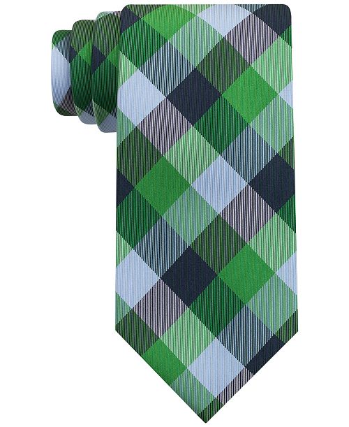 Tommy Hilfiger Men's Buffalo Check Tartan Silk Tie Men's Fashion & Accessories