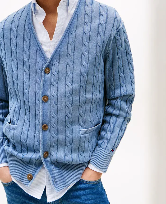 Tommy Hilfiger Men's Classic Cable Knit Cardigan Men's Fashion & Accessories