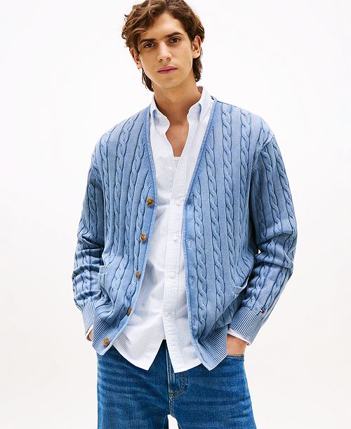 Tommy Hilfiger Men's Classic Cable Knit Cardigan Men's Fashion & Accessories