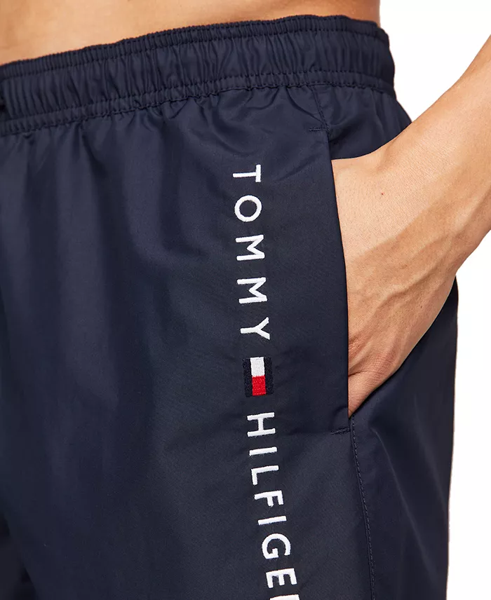 Tommy Hilfiger Men's Drawstring Logo 7" Swim Trunks Men's Fashion & Accessories