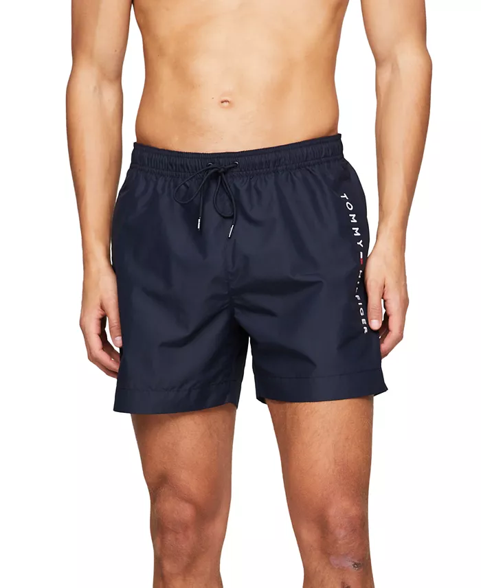 Tommy Hilfiger Men's Drawstring Logo 7" Swim Trunks Men's Fashion & Accessories