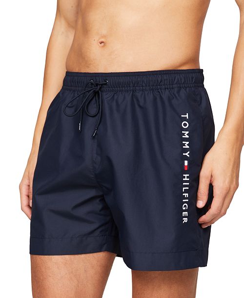 Tommy Hilfiger Men's Drawstring Logo 7" Swim Trunks Men's Fashion & Accessories
