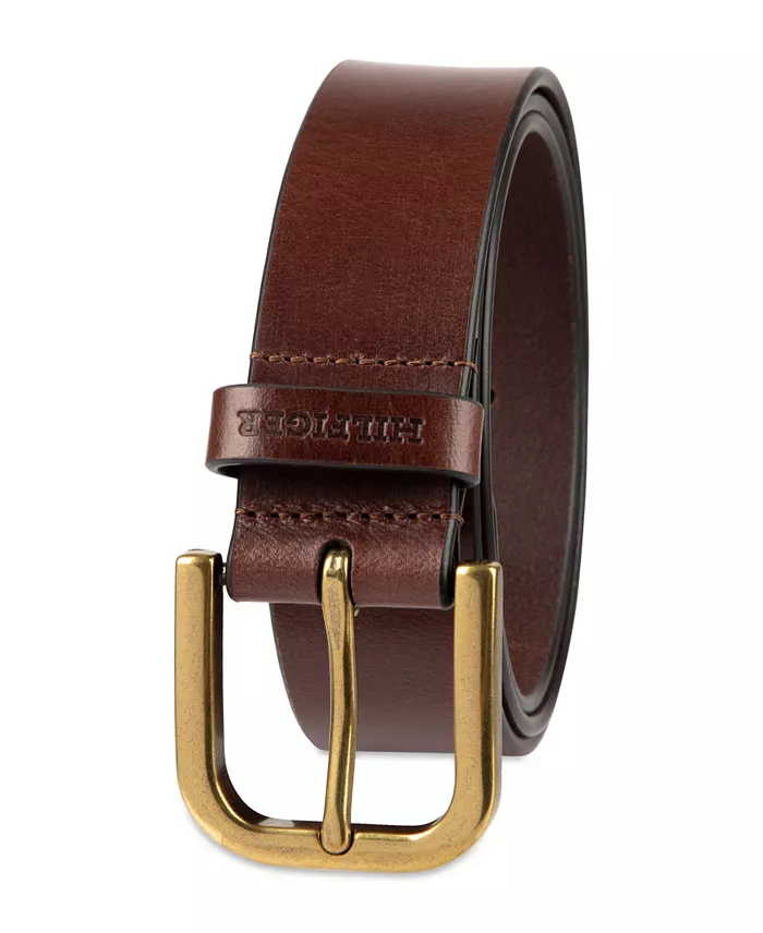 Tommy Hilfiger Men's Genuine Leather Raw Edge Casual Jean Belt Men's Fashion & Accessories