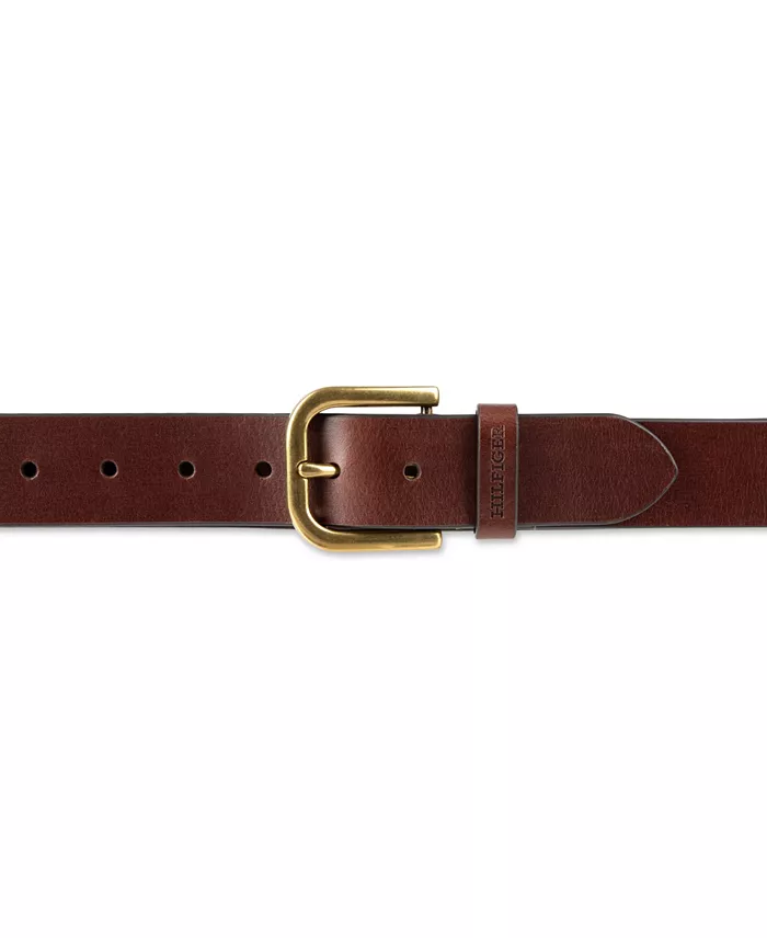 Tommy Hilfiger Men's Genuine Leather Raw Edge Casual Jean Belt Men's Fashion & Accessories