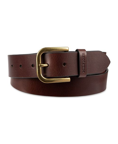 Tommy Hilfiger Men's Genuine Leather Raw Edge Casual Jean Belt Men's Fashion & Accessories