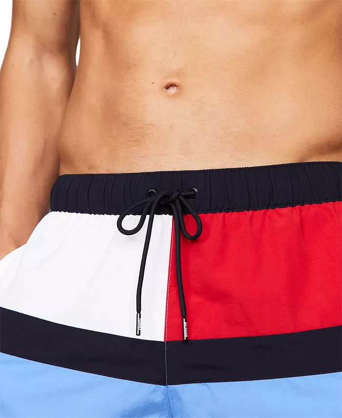 Tommy Hilfiger Men's Long Drawstring Flag 7" Swim Trunks Men's Fashion & Accessories