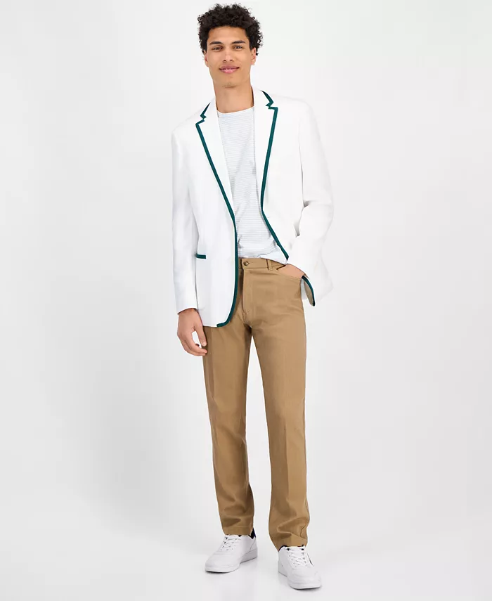 Tommy Hilfiger Men's Modern-Fit Green Tipped Weave Sport Coat Men's Fashion & Accessories