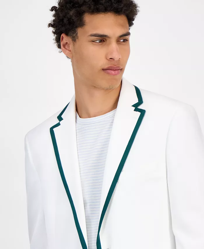Tommy Hilfiger Men's Modern-Fit Green Tipped Weave Sport Coat Men's Fashion & Accessories