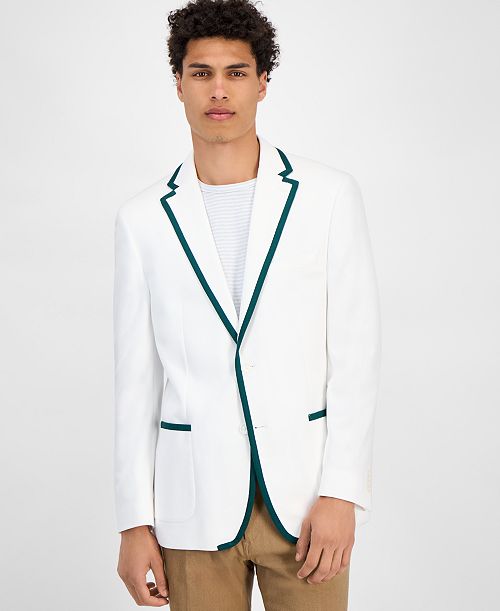 Tommy Hilfiger Men's Modern-Fit Green Tipped Weave Sport Coat Men's Fashion & Accessories