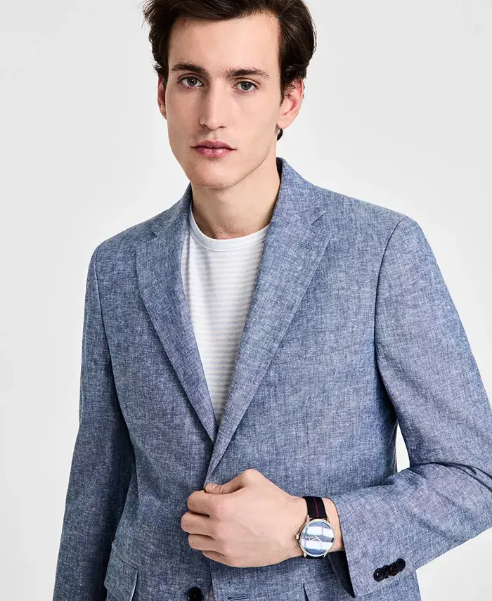 Tommy Hilfiger Men's Modern-Fit Linen Sport Coat Men's Fashion & Accessories