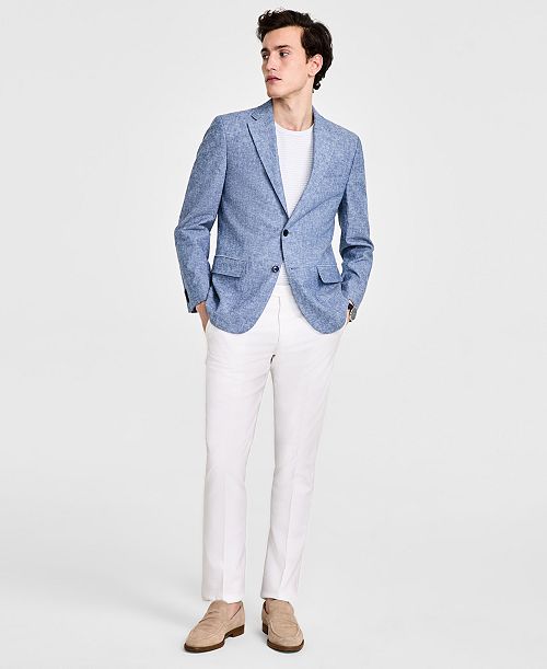 Tommy Hilfiger Men's Modern-Fit Linen Sport Coat Men's Fashion & Accessories