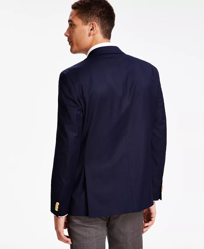 Tommy Hilfiger Men's Modern-Fit Solid Navy Blazer Men's Fashion & Accessories