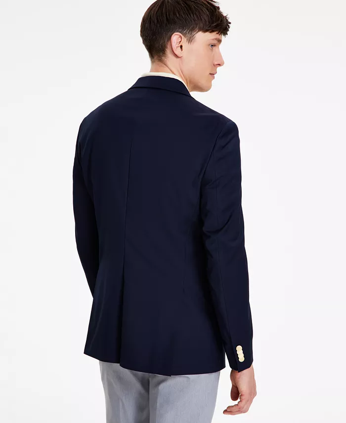 Tommy Hilfiger Men's Modern-Fit Solid Navy Blazer Men's Fashion & Accessories