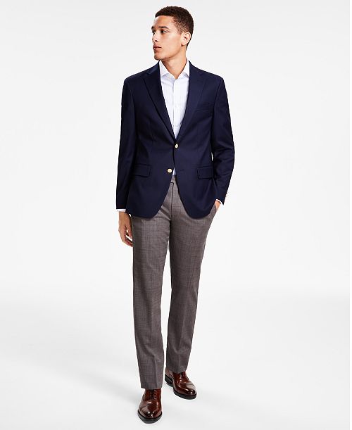 Tommy Hilfiger Men's Modern-Fit Solid Navy Blazer Men's Fashion & Accessories