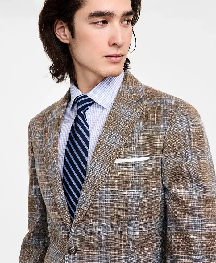 Tommy Hilfiger Men's Modern-Fit Windowpane Plaid Sport Coat Men's Fashion & Accessories