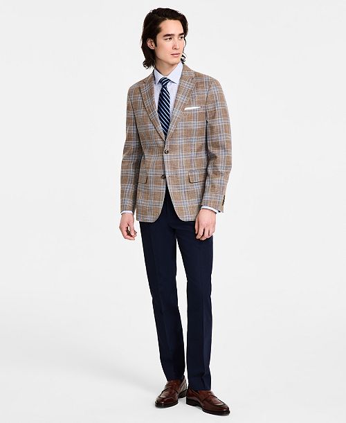 Tommy Hilfiger Men's Modern-Fit Windowpane Plaid Sport Coat Men's Fashion & Accessories