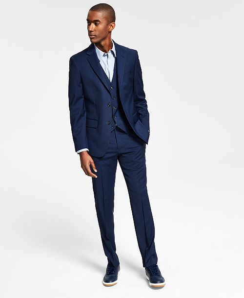 Tommy Hilfiger Men's Modern-Fit Wool TH-Flex Stretch Suit Separates Men's Fashion & Accessories