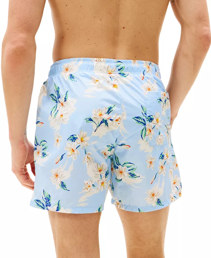 Tommy Hilfiger Men's Print Drawstring 5" Swim Trunks Men's Fashion & Accessories