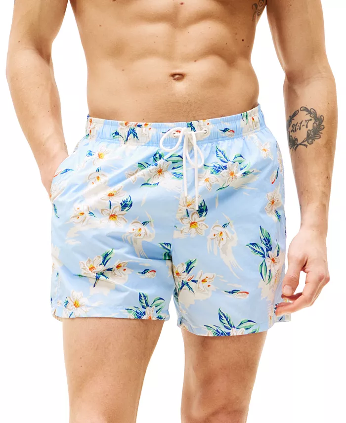 Tommy Hilfiger Men's Print Drawstring 5" Swim Trunks Men's Fashion & Accessories