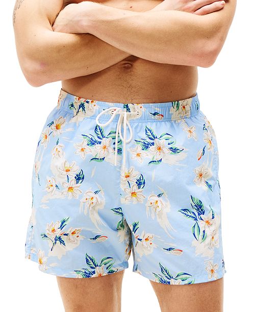 Tommy Hilfiger Men's Print Drawstring 5" Swim Trunks Men's Fashion & Accessories