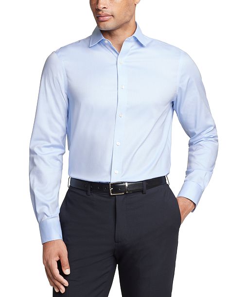Tommy Hilfiger Men's Regular Fit TH Flex Essentials Wrinkle Free Stretch Dress Shirt Men's Fashion & Accessories