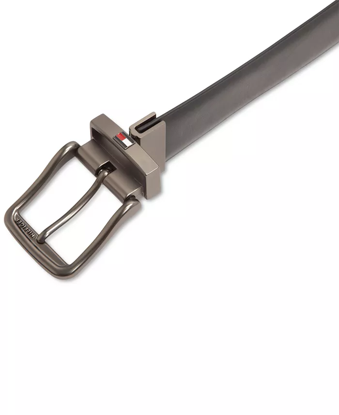 Tommy Hilfiger Men's Reversible Harness Buckle Stretch Belt Men's Fashion & Accessories