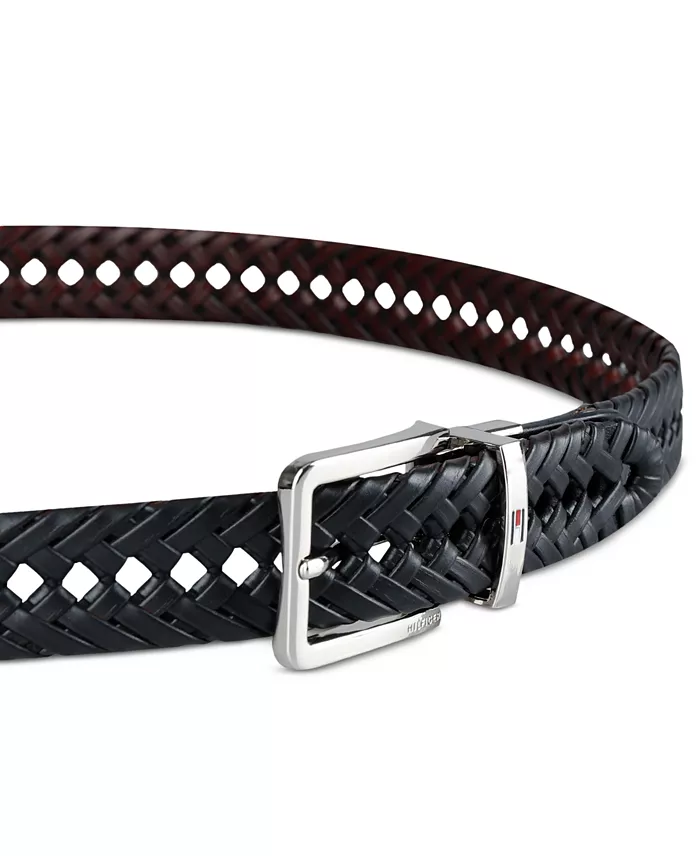 Tommy Hilfiger Men's Reversible Lace Logo Belt Men's Fashion & Accessories