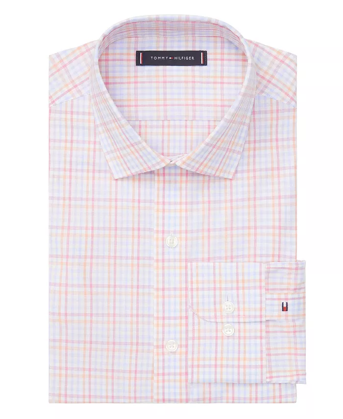 Tommy Hilfiger Men's TH Flex Slim Fit Stretch Oxford Dress Shirt Men's Fashion & Accessories