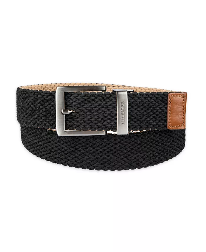 Tommy Hilfiger Men's Two-in-One Reversible Fully Adjustable Stretch Casual Cord Belt Men's Fashion & Accessories