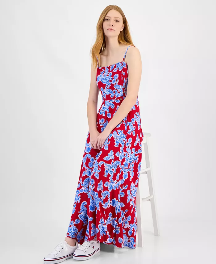 Tommy Hilfiger Women's Athena Paisley-Print Tank Dress Women's Fashion Shoes & Accessories