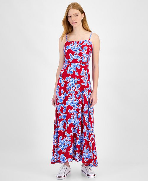 Tommy Hilfiger Women's Athena Paisley-Print Tank Dress Women's Fashion Shoes & Accessories
