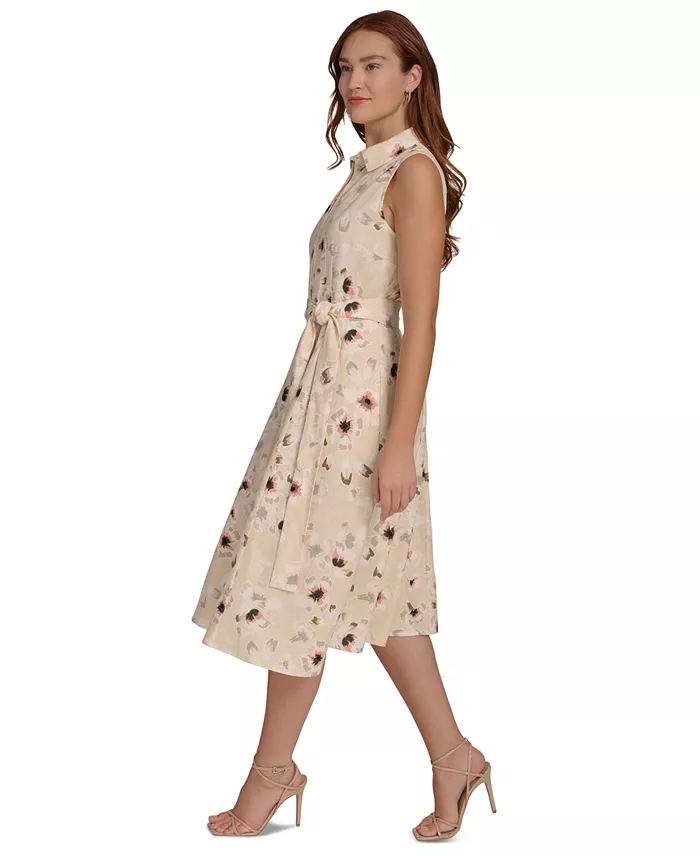 Tommy Hilfiger Women's Floral Button-Down Shirt Dress Women's Fashion Shoes & Accessories