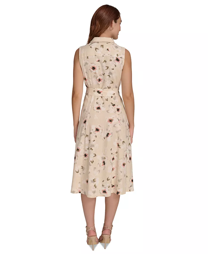 Tommy Hilfiger Women's Floral Button-Down Shirt Dress Women's Fashion Shoes & Accessories