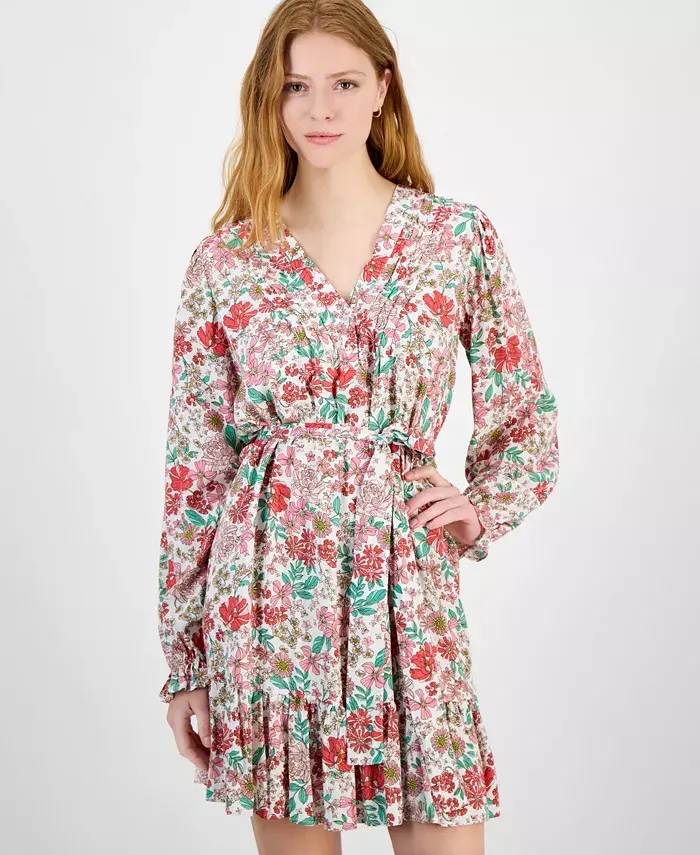 Tommy Hilfiger Women's Floral-Print Shirtdress Women's Fashion Shoes & Accessories