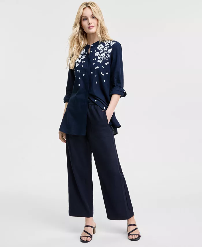 Tommy Hilfiger Women's Floral Puff-Print Tunic Women's Fashion Shoes & Accessories