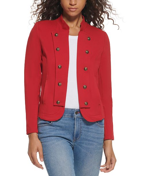 Tommy Hilfiger Women's Military Band Jacket Women's Fashion Shoes & Accessories