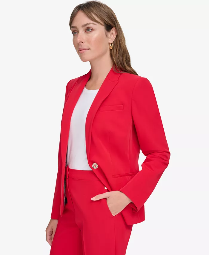 Tommy Hilfiger Women’s One-Button Blazer Women's Fashion Shoes & Accessories