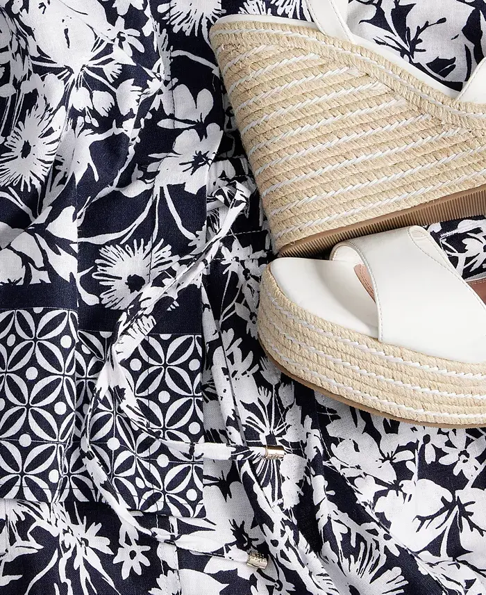 Tommy Hilfiger Women's Printed Long-Sleeve Tunic & Wide-Leg Pants Women's Fashion Shoes & Accessories