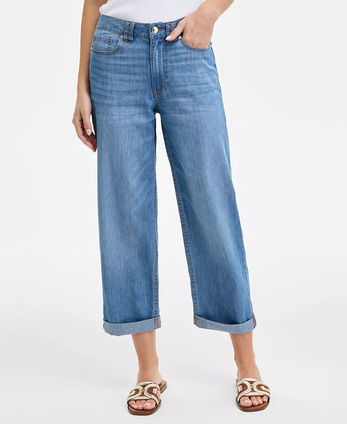Tommy Hilfiger Women's Relaxed-Fit Utility Chambray Jeans Women's Fashion Shoes & Accessories