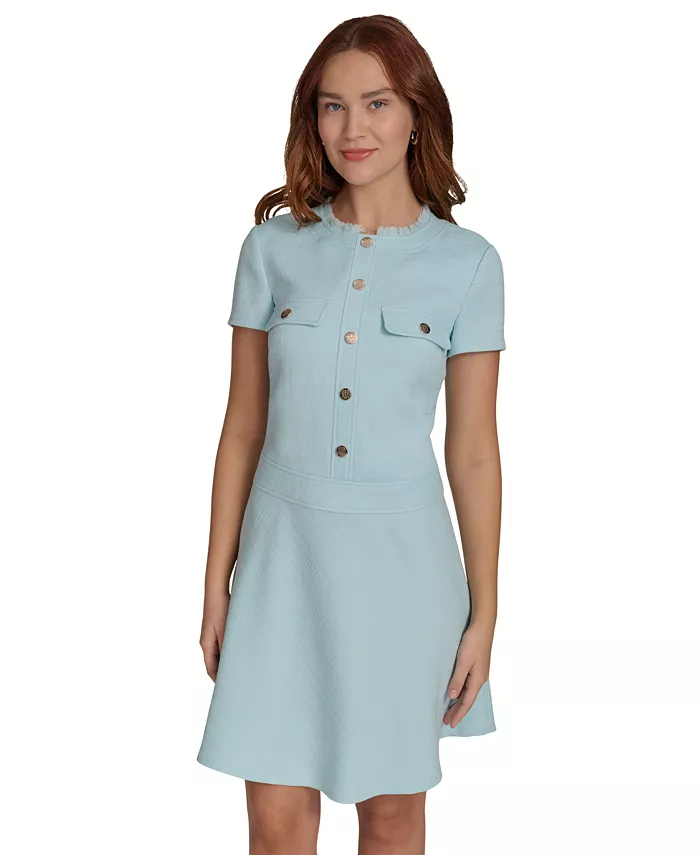 Tommy Hilfiger Women's Round-Neck Dress Women's Fashion Shoes & Accessories