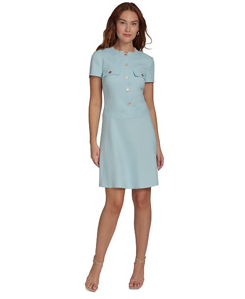 Tommy Hilfiger Women's Round-Neck Dress Women's Fashion Shoes & Accessories