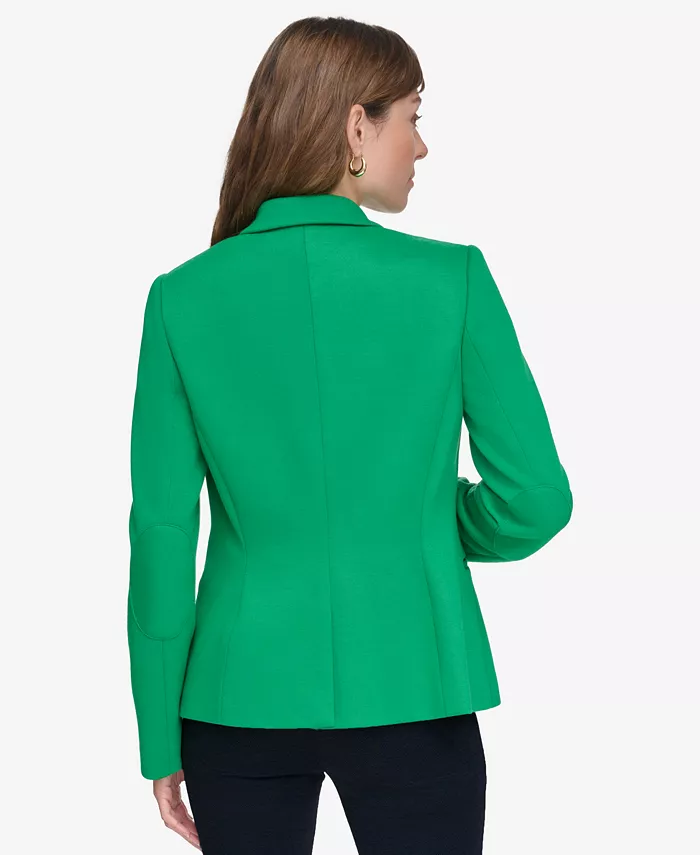 Tommy Hilfiger Women's Scuba Peak-Lapel Long-Sleeve Blazer Women's Fashion Shoes & Accessories