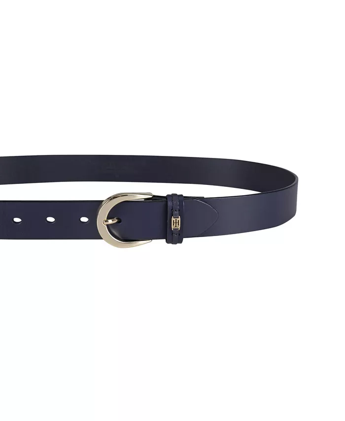 Tommy Hilfiger Women's Signature Leather Jean Belt Women's Fashion Shoes & Accessories