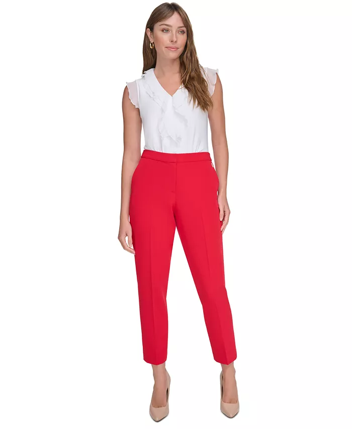 Tommy Hilfiger Women's Sloane Slim-Leg Ankle Pants Women's Fashion Shoes & Accessories