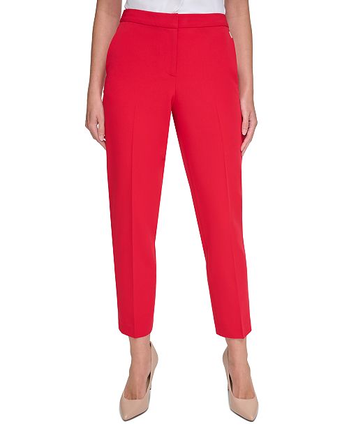 Tommy Hilfiger Women's Sloane Slim-Leg Ankle Pants Women's Fashion Shoes & Accessories