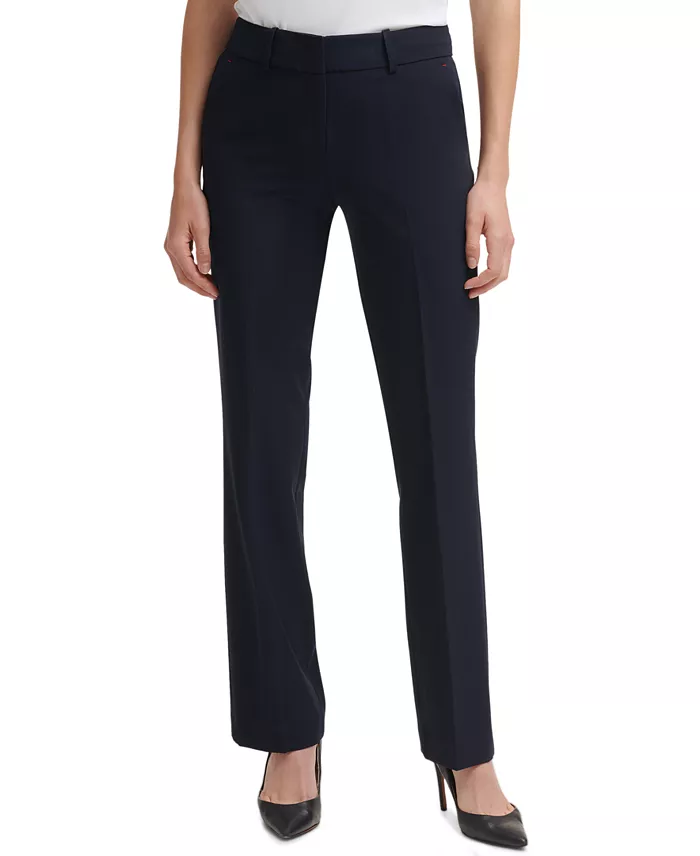 Tommy Hilfiger Women’s Sutton Boot-Leg Trousers Women's Fashion Shoes & Accessories